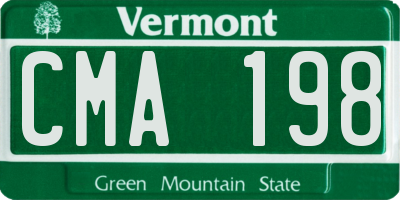 VT license plate CMA198