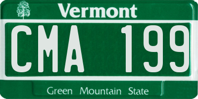 VT license plate CMA199