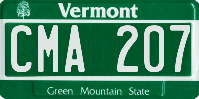 VT license plate CMA207