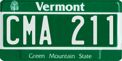 VT license plate CMA211