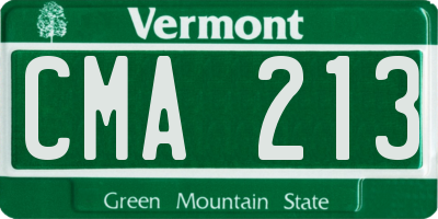 VT license plate CMA213