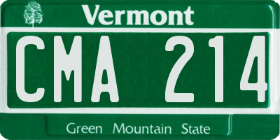 VT license plate CMA214