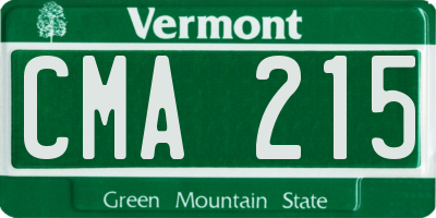 VT license plate CMA215