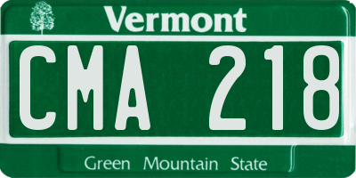 VT license plate CMA218
