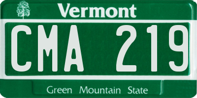 VT license plate CMA219