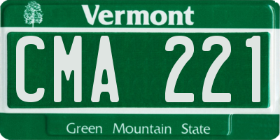 VT license plate CMA221