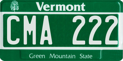 VT license plate CMA222