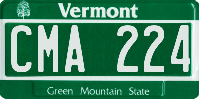 VT license plate CMA224