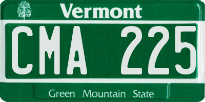VT license plate CMA225