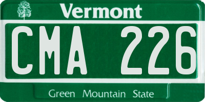 VT license plate CMA226