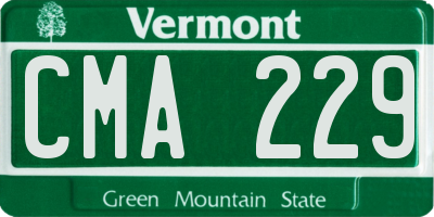 VT license plate CMA229