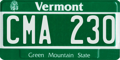 VT license plate CMA230