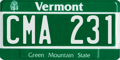 VT license plate CMA231