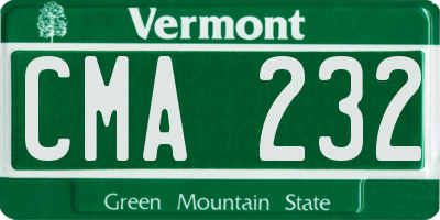 VT license plate CMA232