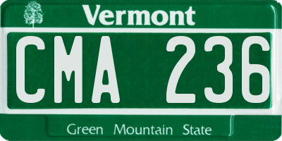 VT license plate CMA236