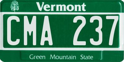 VT license plate CMA237