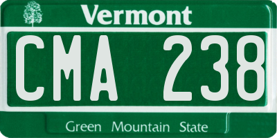 VT license plate CMA238