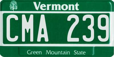 VT license plate CMA239