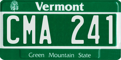 VT license plate CMA241
