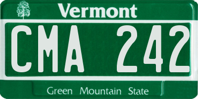 VT license plate CMA242