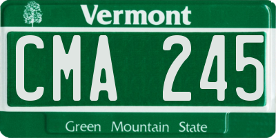 VT license plate CMA245