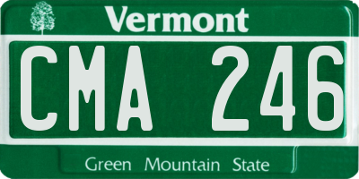 VT license plate CMA246