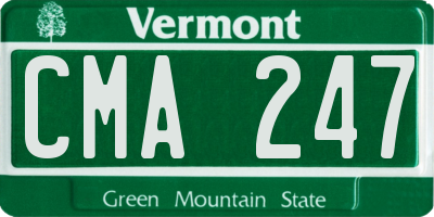 VT license plate CMA247