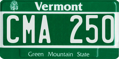 VT license plate CMA250