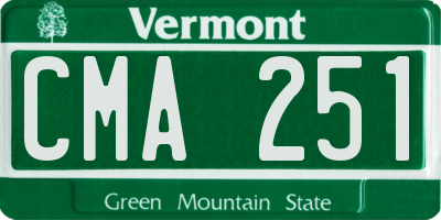 VT license plate CMA251