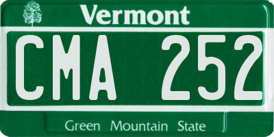 VT license plate CMA252