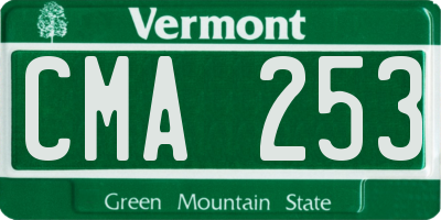 VT license plate CMA253