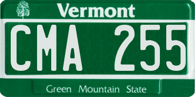 VT license plate CMA255