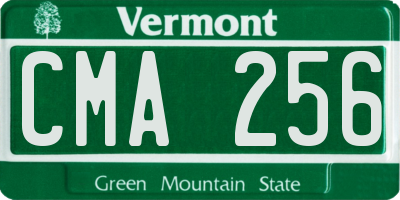 VT license plate CMA256