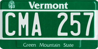 VT license plate CMA257