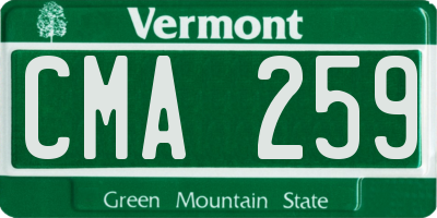 VT license plate CMA259