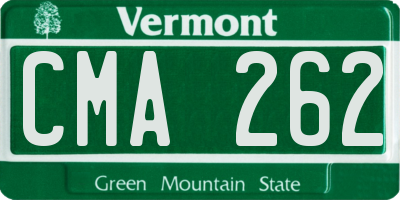 VT license plate CMA262