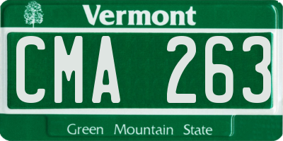 VT license plate CMA263