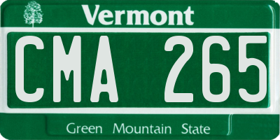 VT license plate CMA265