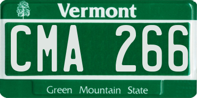 VT license plate CMA266