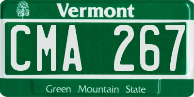 VT license plate CMA267