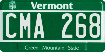 VT license plate CMA268