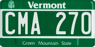 VT license plate CMA270