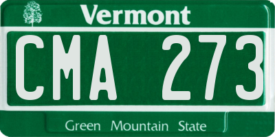 VT license plate CMA273