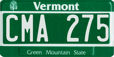VT license plate CMA275