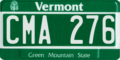 VT license plate CMA276