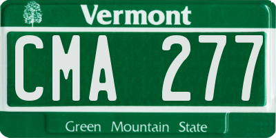 VT license plate CMA277