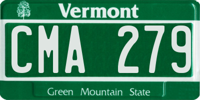 VT license plate CMA279