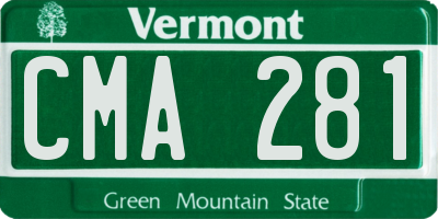 VT license plate CMA281