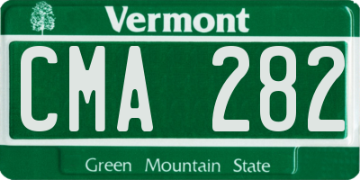 VT license plate CMA282