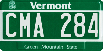 VT license plate CMA284